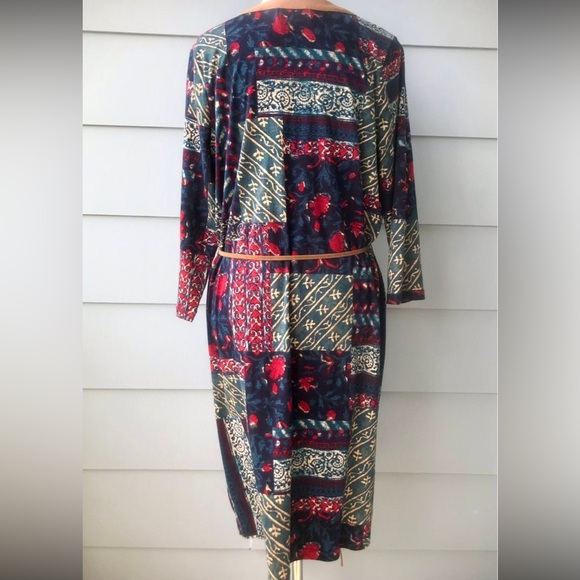 Lauren Ralph Lauren Patchwork Long Sleeve Dress - Picture 4 of 5